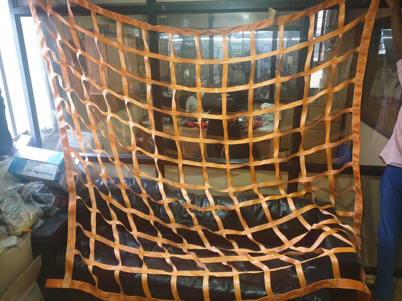 Webbing Container Net - 8ft X 8ft Size, 6" X 6" Square Mesh With 4 Corner Hooks, Heavy-duty Border Webbing 50mm, Versatile Netting Solution