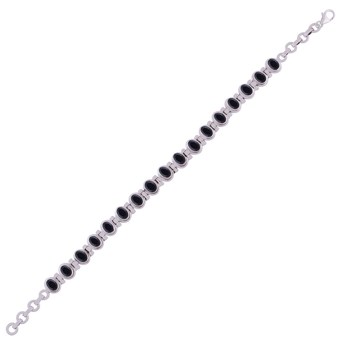 Garnet Natural Gemstone 925 Sterling Solid Silver Oval Cut Stone Handmade Bracelet Diameter: Length:9 Inch X Width:9 Mm Inch (In)