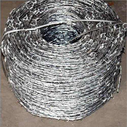 Galvanized Iron Barbed Wire - Stainless Steel, Height 3 Ft, Wire Diameter 2 Mm, Mesh Size 20 X 20 Mm | Usage: Fencing, Suitable For Agriculture Field, Color: Gray