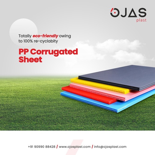 PP Corrugated Sheets - 3 Ply, 1830mm x 1220mm, 3mm Thickness, 550 GSM | 100% Recyclable, Durable PP Material