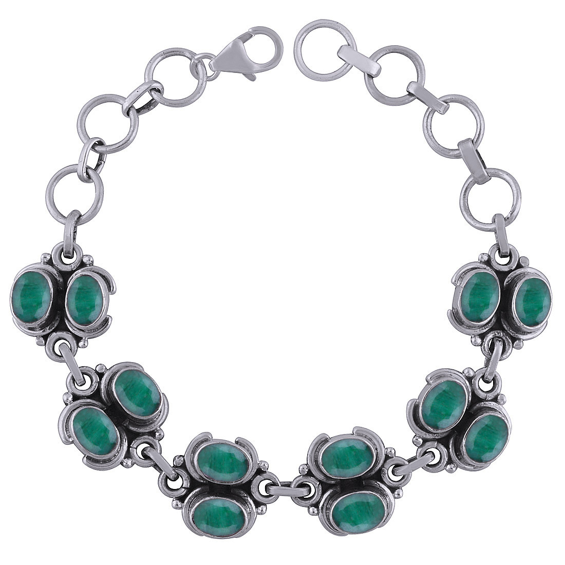 Amethyst Natural Gemstone 925 Sterling Solid Silver Oval Cut Stone Handmade Bracelet Diameter: Length: 7.5 Inch X Width: 13 Mm Inch (In)