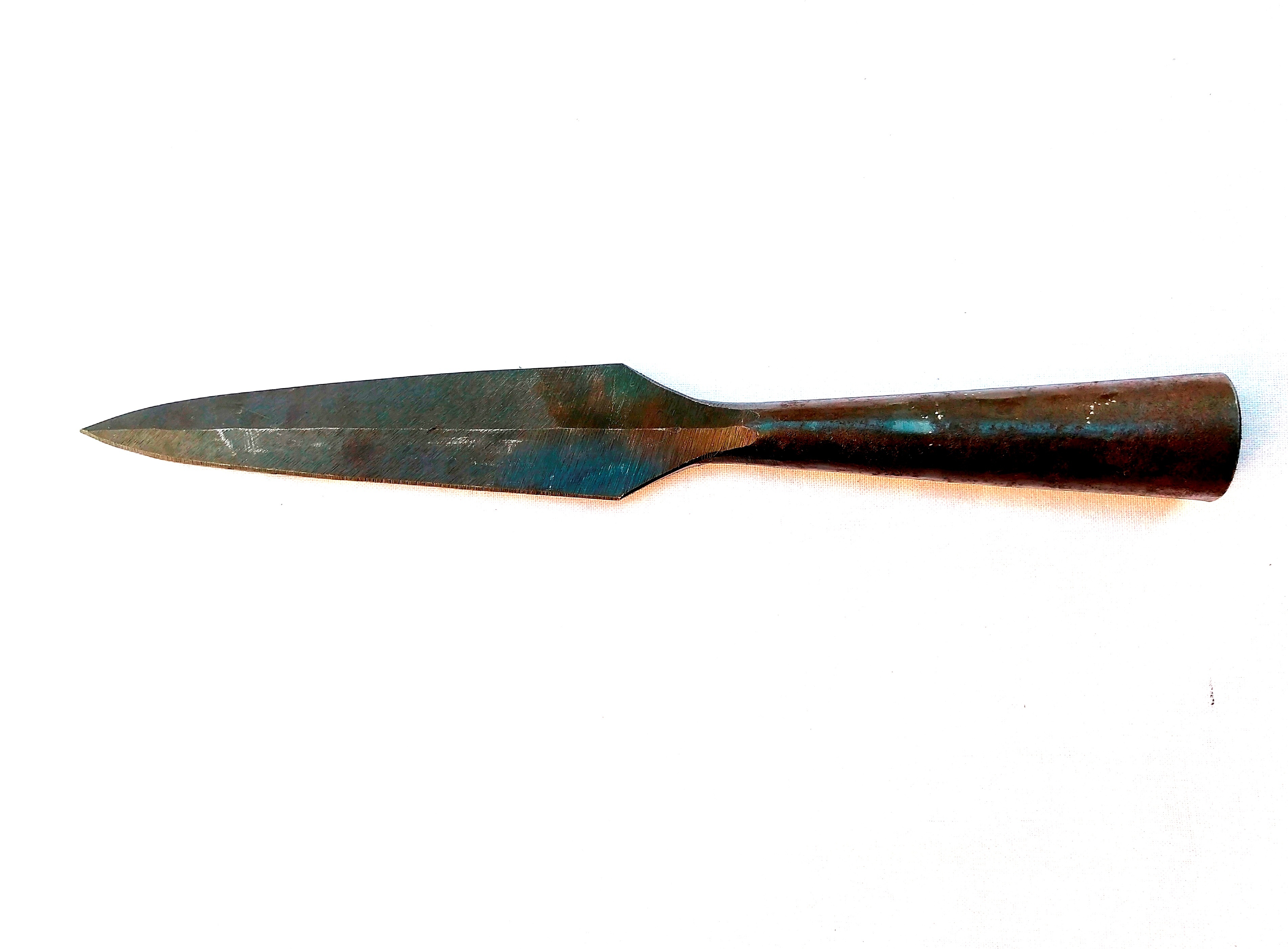 Hand Forged Spearhead - 7 Inch Blade, 12 Inch Total Length | Handmade Metal, Antique Imitation, 0.300 Kilograms Weight, 1/2 Inch Shaft Diameter