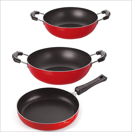 Nirlon Non-Stick Frying Pan And Kadai Combo Set Interior Coating: 3 Layer Non Coating