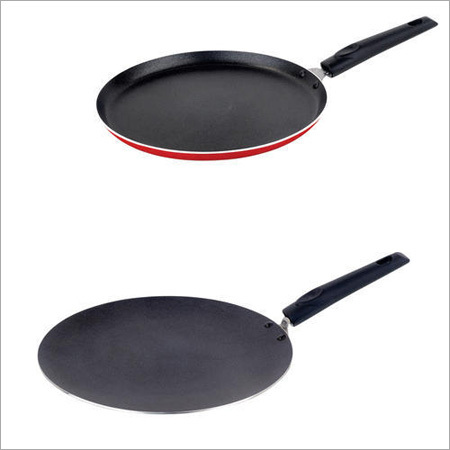 Nirlon Tawa Set - High Grade Aluminum, 27.5 cm Round Design, Red and Black | Non-Stick Coating, Induction Bottom, 1 Year Warranty