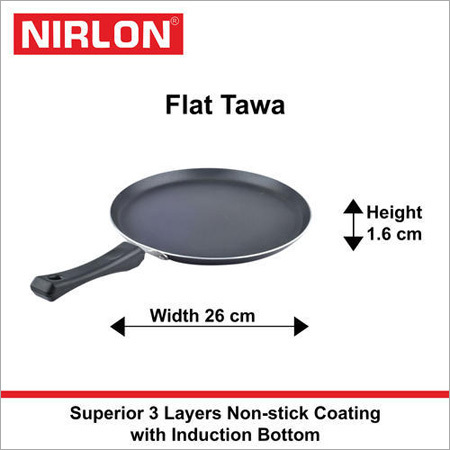 Nirlon Induction Black Tawa - Aluminium, 2.6mm Thickness, Induction Bottom, Non-Stick Interior, 510g Weight | 1-Year Warranty