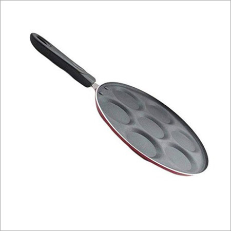 7 Cavity Nirlon Mini Uttapam Snack Maker Tawa - Stainless Steel, 27.5 cm Round, Black Color, 3 mm Thickness, 1 kg Weight | Nonstick, Easy to Clean, 1 Year Warranty
