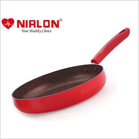 Nirlon Non-Stick Fry Pan - Stainless Steel, 3mm Thickness, Red Stone Induction Base | 1 Year Warranty, Lightweight at 1kg