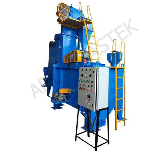 Dark Blue Swing Table Shot Blasting Machine