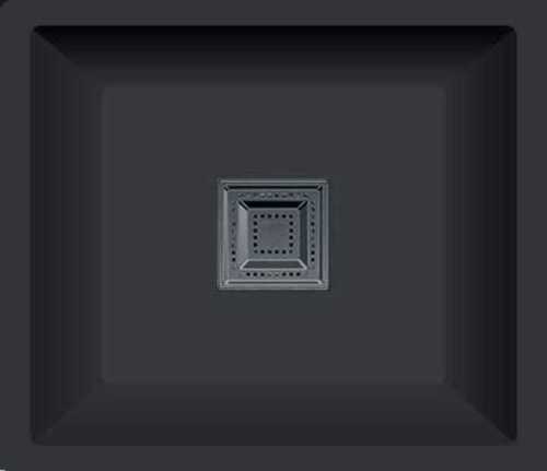 Single Bowl Quartz Kitchen Sink - 18" x 18" x 9" Dimensions, Matte Black Finish | Undermount Installation, 3.5" Drain Size