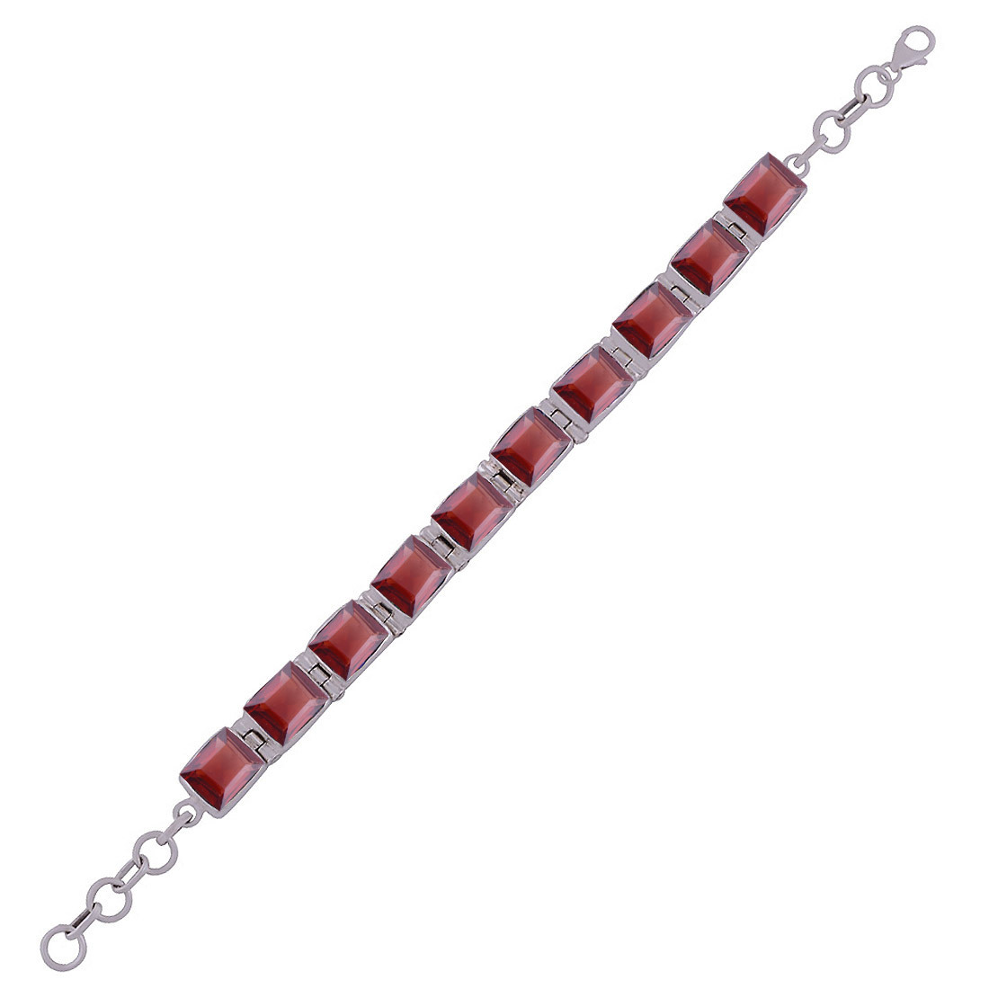 Amethyst Natural Gemstone 925 Sterling Solid Silver Rectangle Cut Stone Handmade Bracelet Diameter: Length: 7 Inch Extra Adjustable X Width: 10 Mm Inch (In)