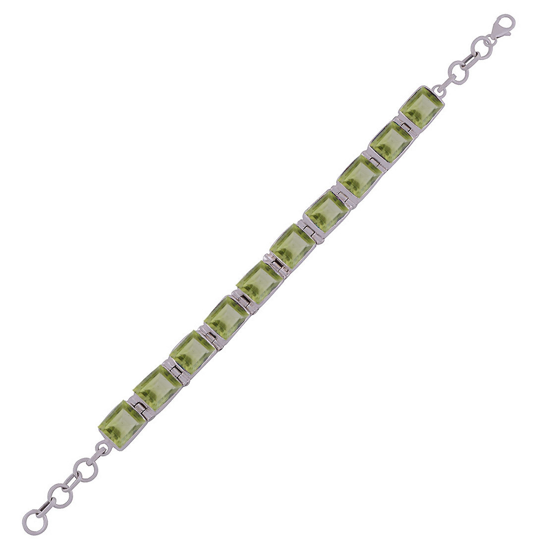 Amethyst Natural Gemstone 925 Sterling Solid Silver Rectangle Cut Stone Handmade Bracelet Diameter: Length: 7 Inch Extra Adjustable X Width: 10 Mm Inch (In)