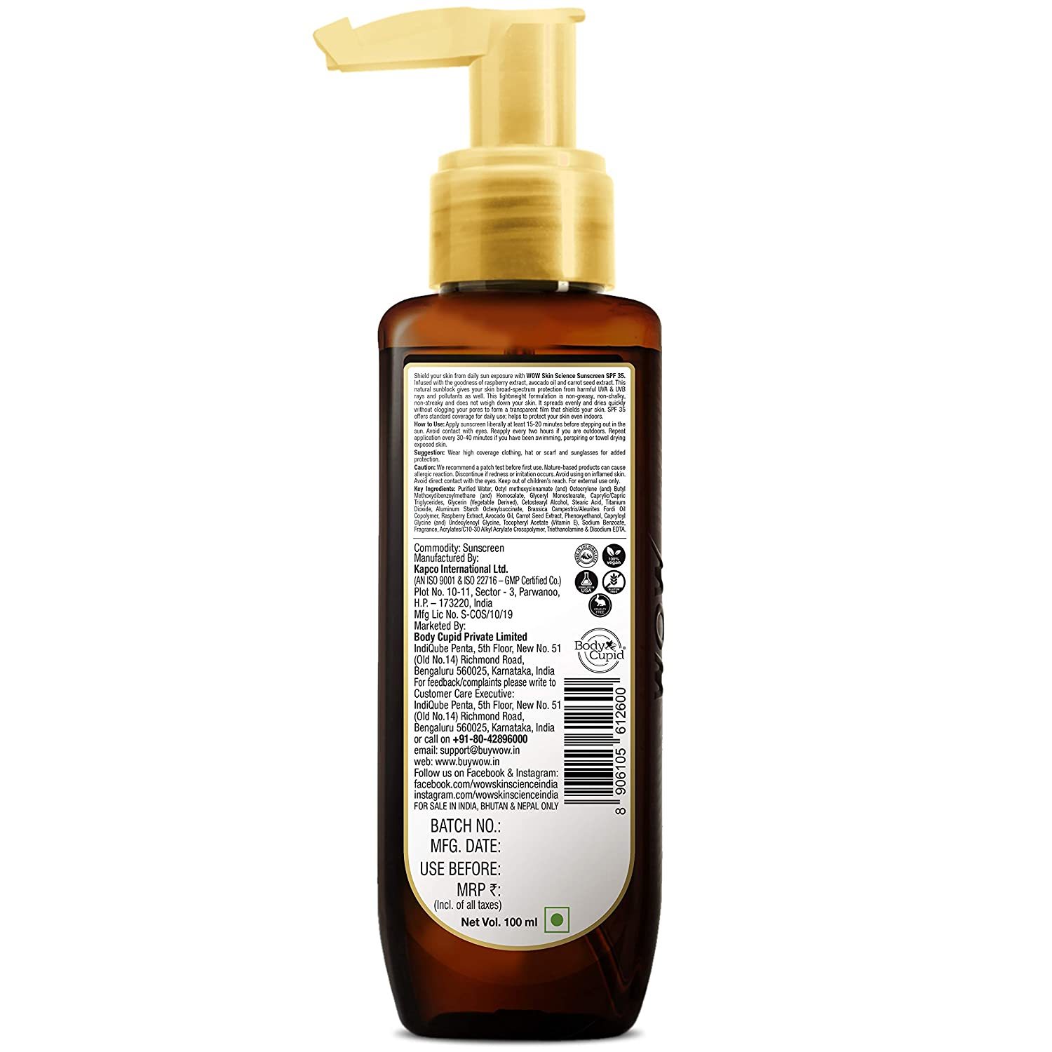 Sunscreen Matte Finish Spf 35 Pa++ Age Group: Adults
