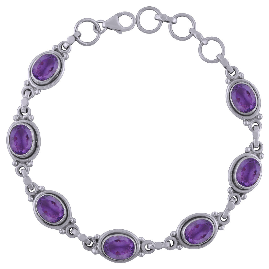 Black Onyx Natural Gemstone 925 Sterling Solid Silver Oval Cut Stone Handmade Bracelet Diameter: Length: 7 Inch Extra Adjustable X Width: 10 Mm Inch (In)