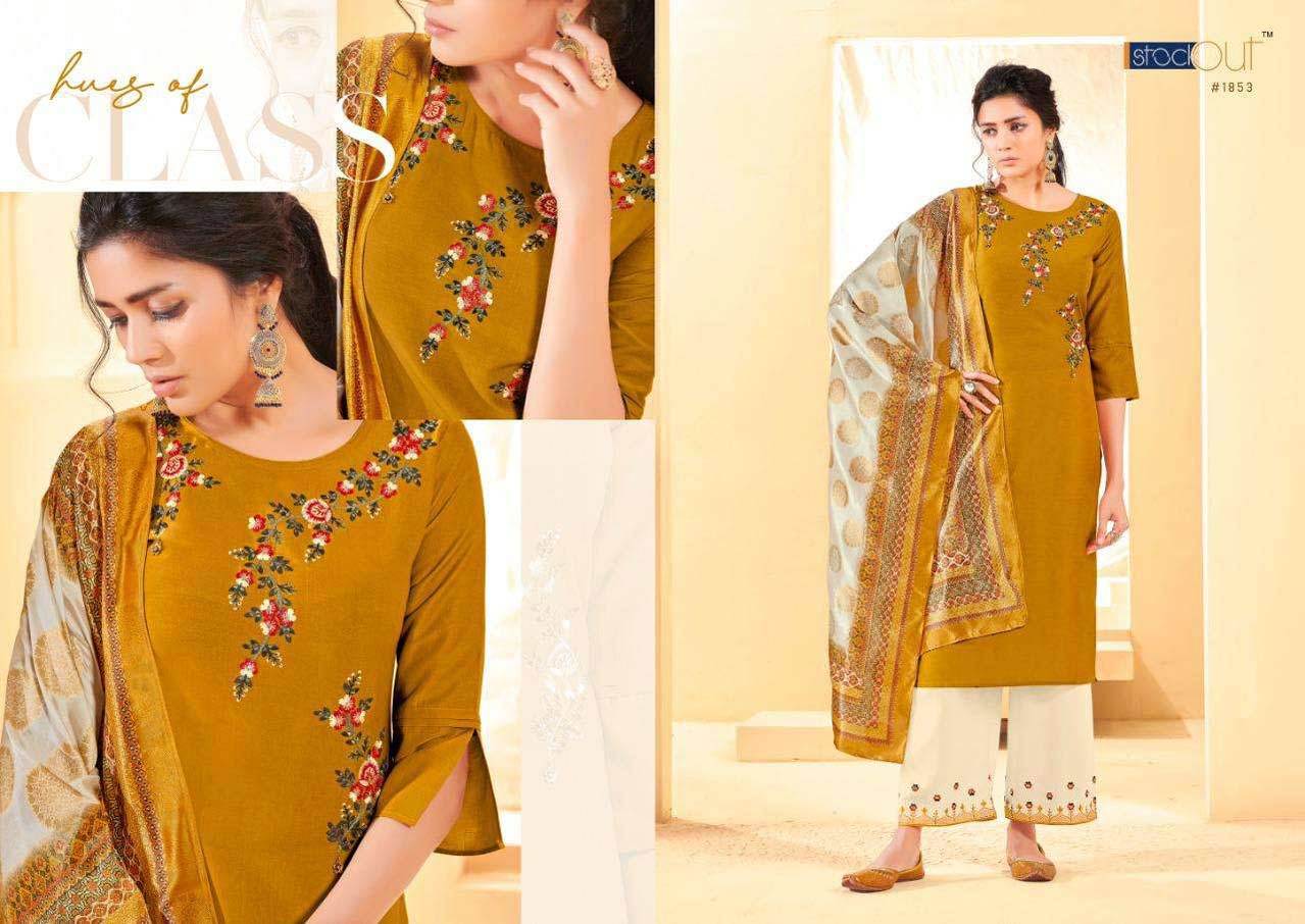 Dry Cleaning Mannat Premium By Anju Fabrics Bamber Silk Kurti With Pant And Dupatta