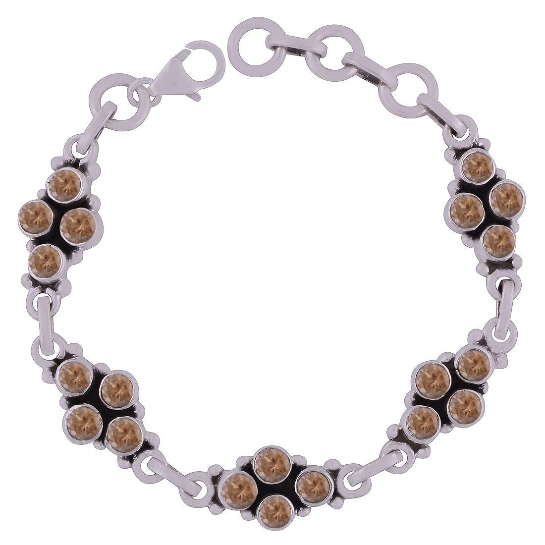 Peridot Natural Gemstone 925 Sterling Solid Silver Round Cut Stone Handmade Bracelet Diameter: Length: 7.5 Inch X Width: 10 Mm Inch (In)