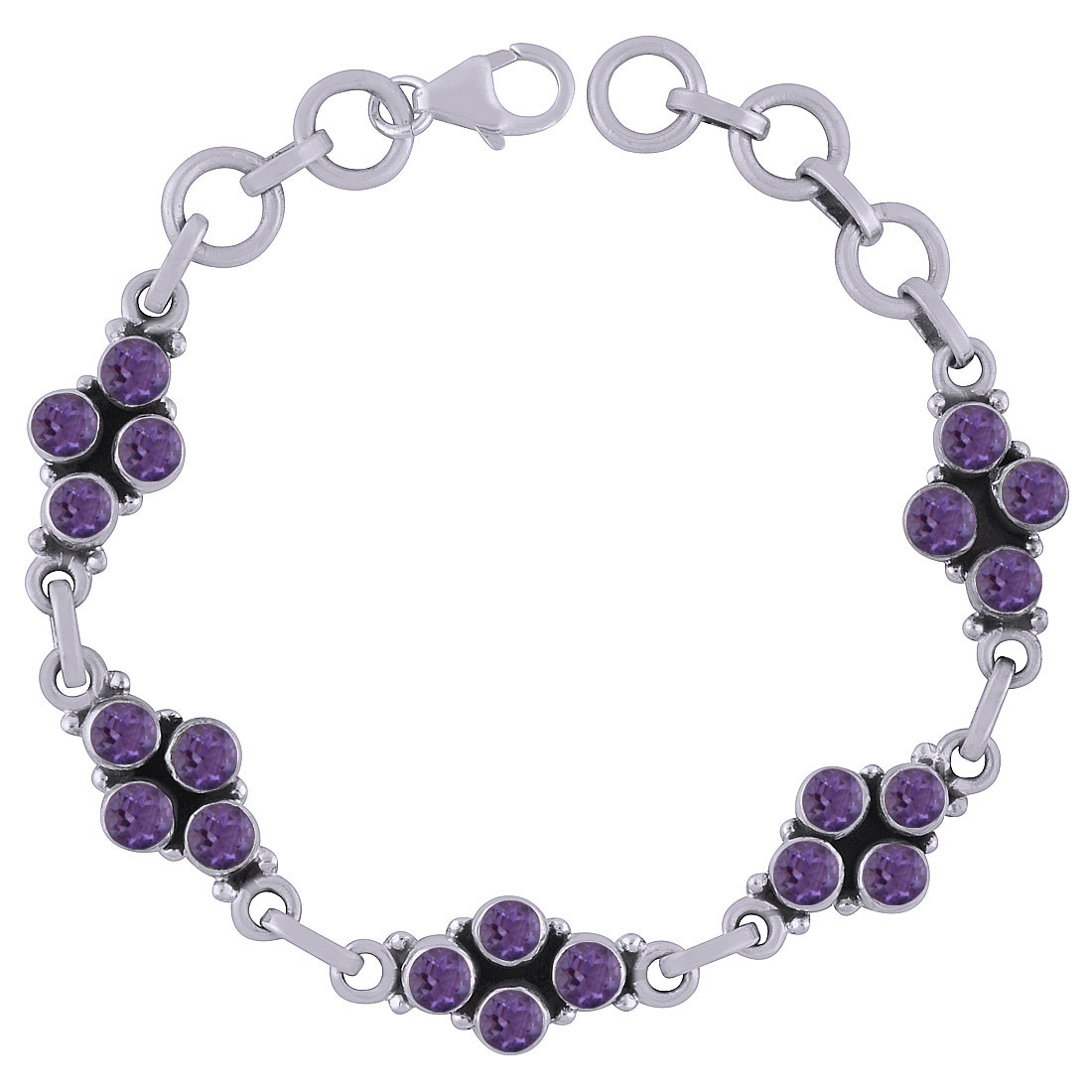 Peridot Natural Gemstone 925 Sterling Solid Silver Round Cut Stone Handmade Bracelet Diameter: Length: 7.5 Inch X Width: 10 Mm Inch (In)