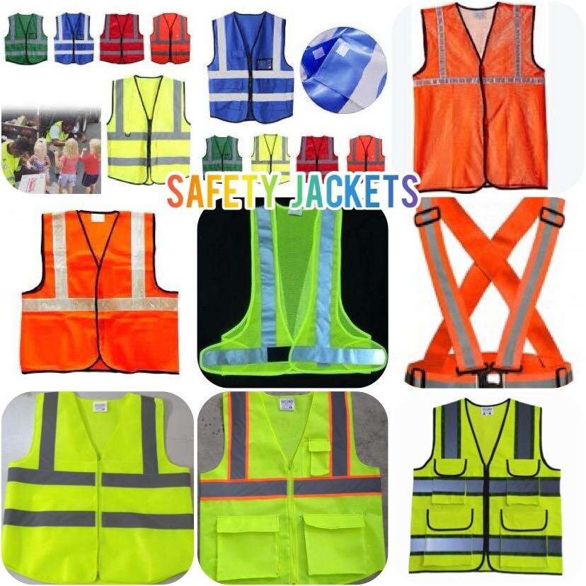Reflective Jacket - 2 Inch Regular Quality | Available Colors: Orange, Green, Red, Blue, Black, Yellow - Size Free, No Power Supply