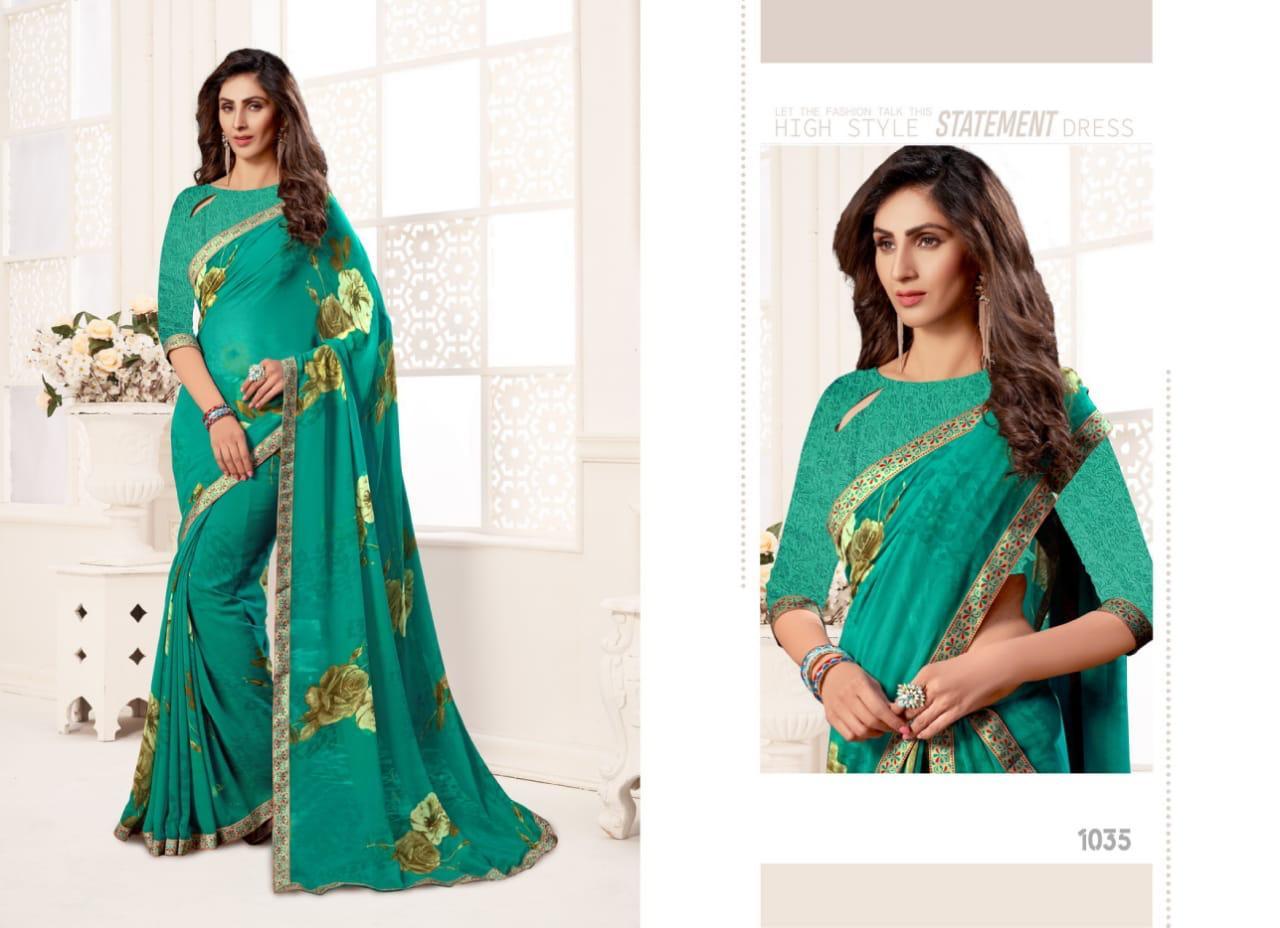 Georgette Printed Saree - Lightweight Georgette Fabric, Multi-color Bollywood Style For Daily Wear