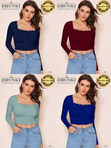 Dhunki Designer Crop Top - Ajanta Fabric (95% Polyester, 5% Spandex) | Full Stitched, M & XL Sizes, Limited Edition, 4 Color Options, Full Sleeve