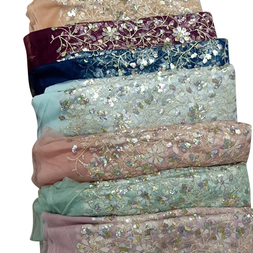 कॉटन फैब्रिक के साथ एम्ब्रायडरी वर्क नेट