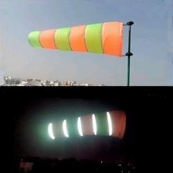 Red And White Windsock With 5 Reflective