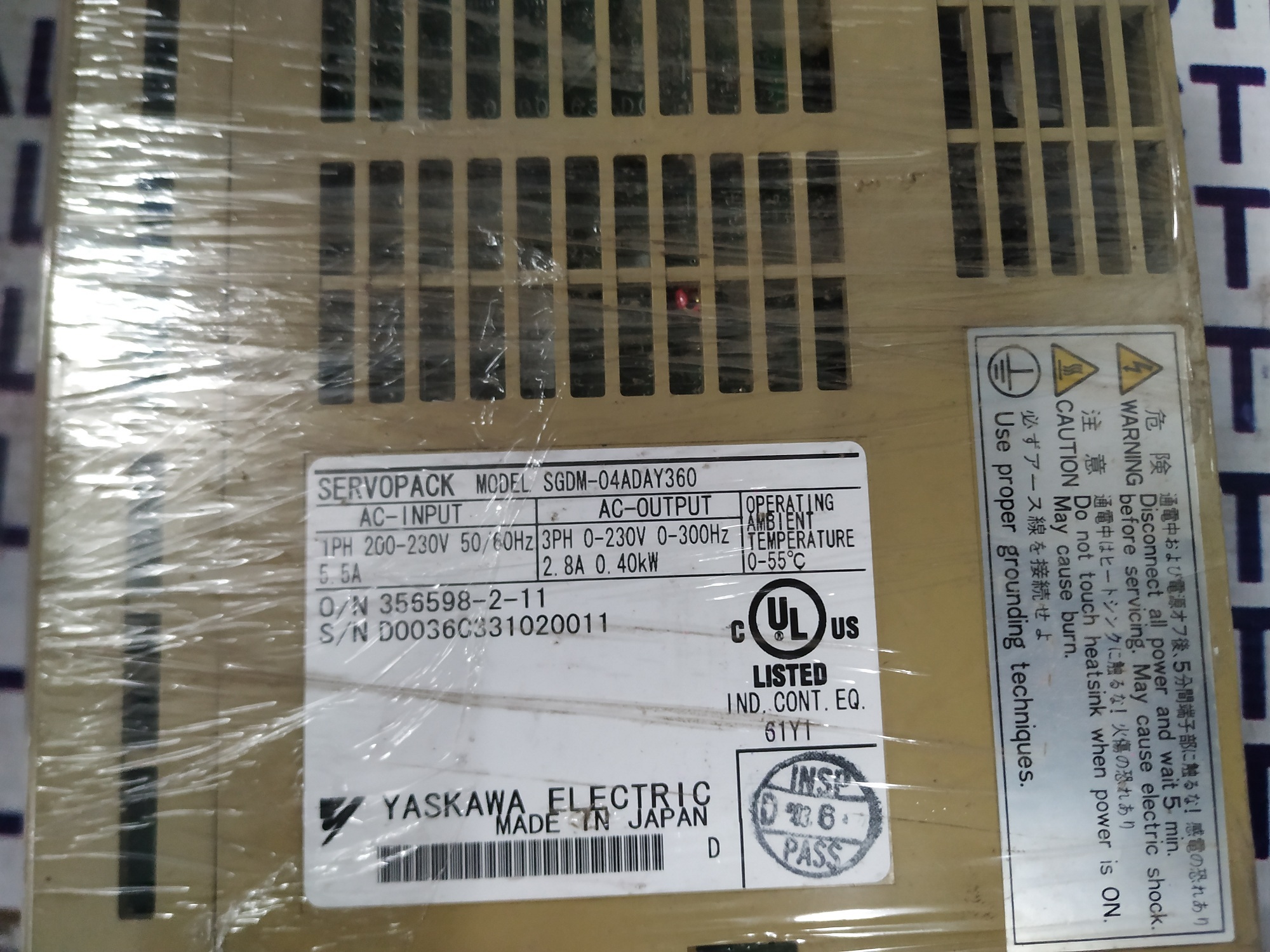 Yaskawa Servo Drive Sgdm-04aday360