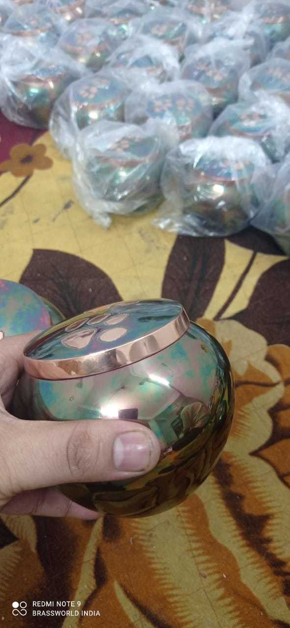 Raku Odyssey With Golden Paw Brass Cremenation Urn