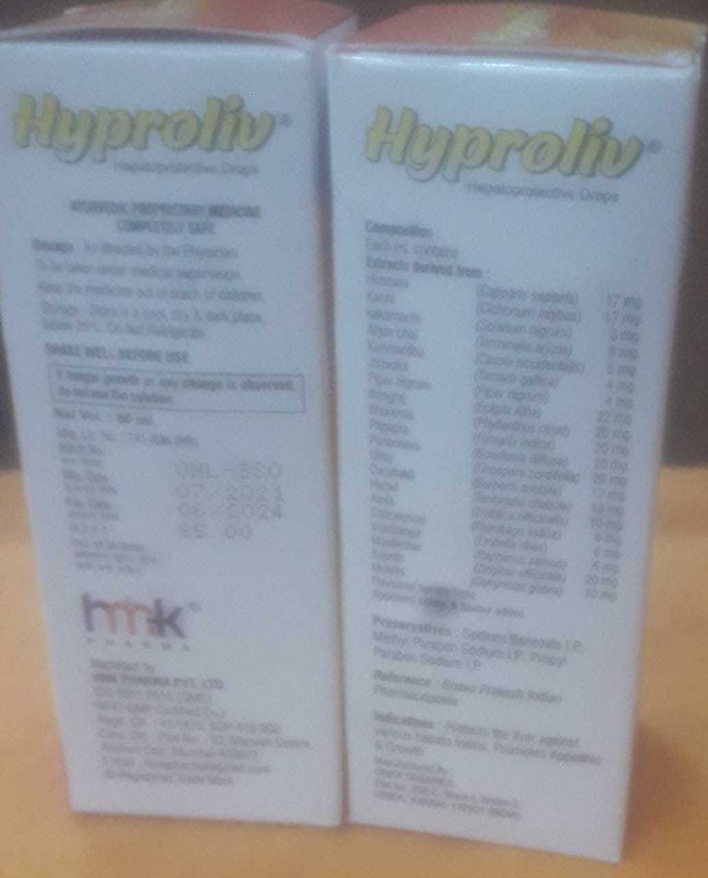 Hyproliv Drops - Hepatoprotective Formulation, Sunset Yellow Flavored Syrup With Hydroxyzine 6mg For Children