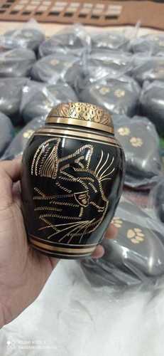 कैट हेड उत्कीर्ण पीतल पेट कलश अंतिम संस्कार की आपूर्ति