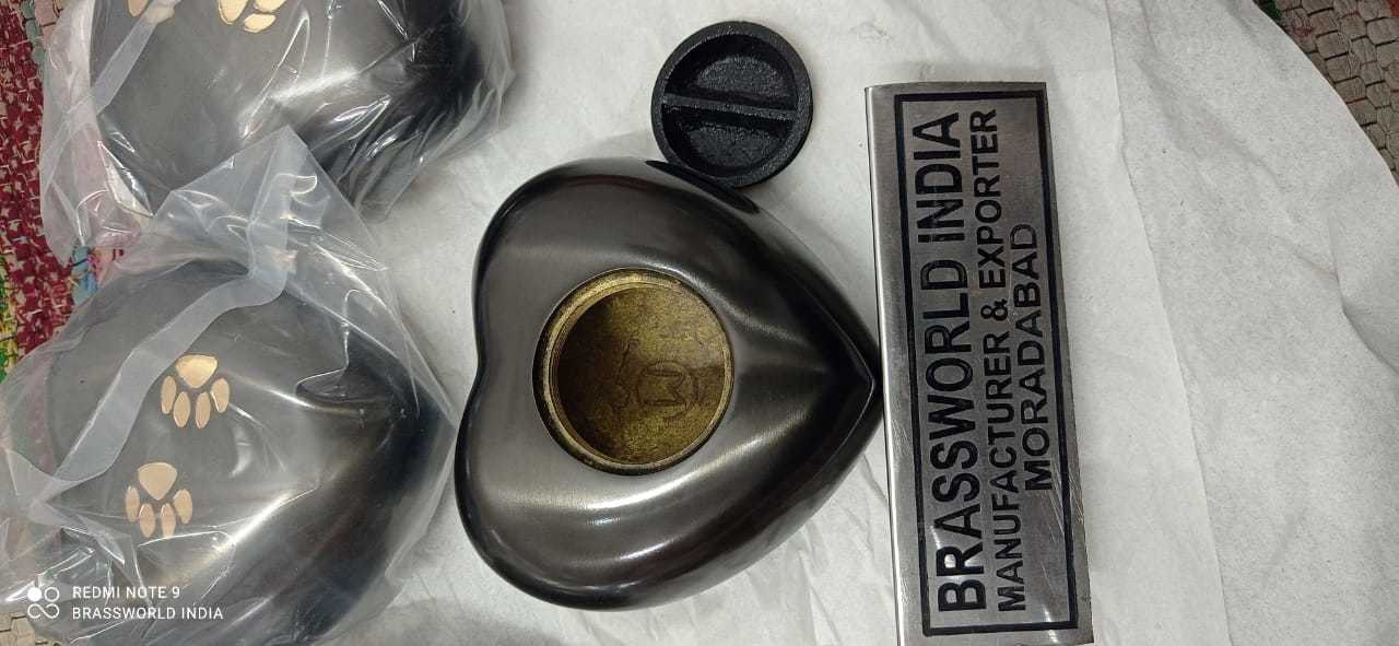 Brass Anthrecite Grey Heart Urns Funeral Supllies