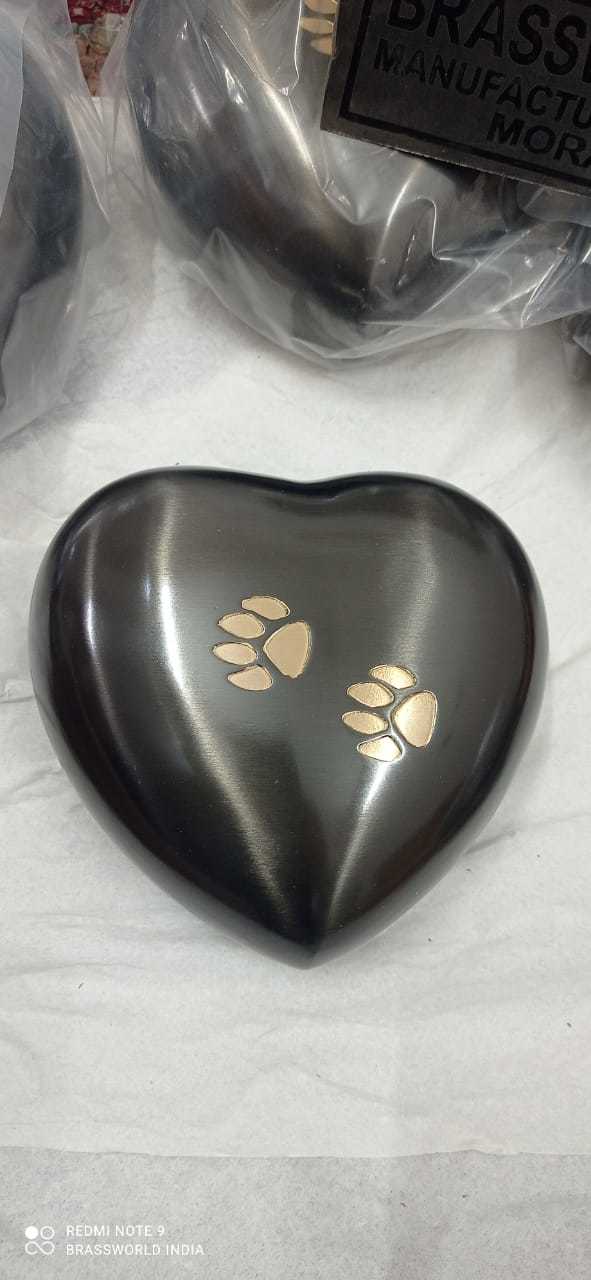 Brass Anthrecite Grey Heart Urns Funeral Supllies