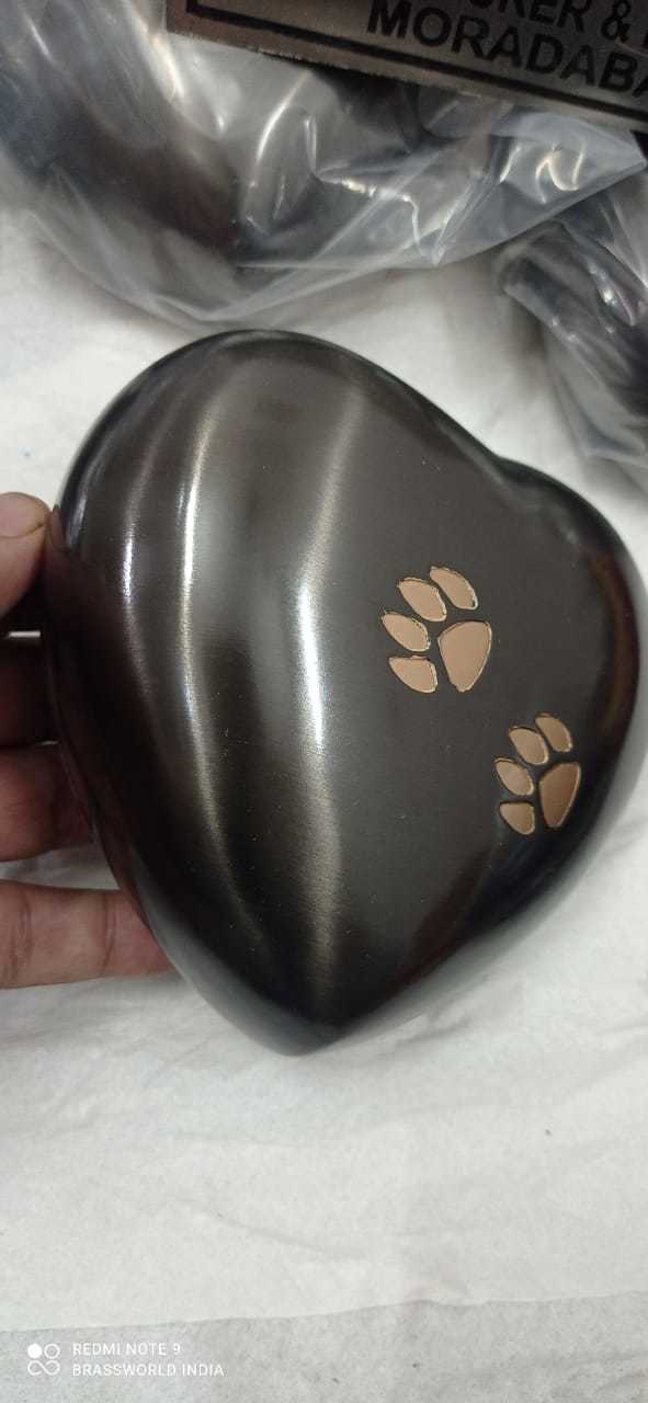 Brass Anthrecite Grey Heart Urns Funeral Supllies