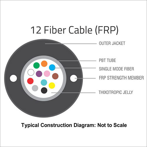 12 Fiber Uni Tube Optical Fiber Cable (FRP)