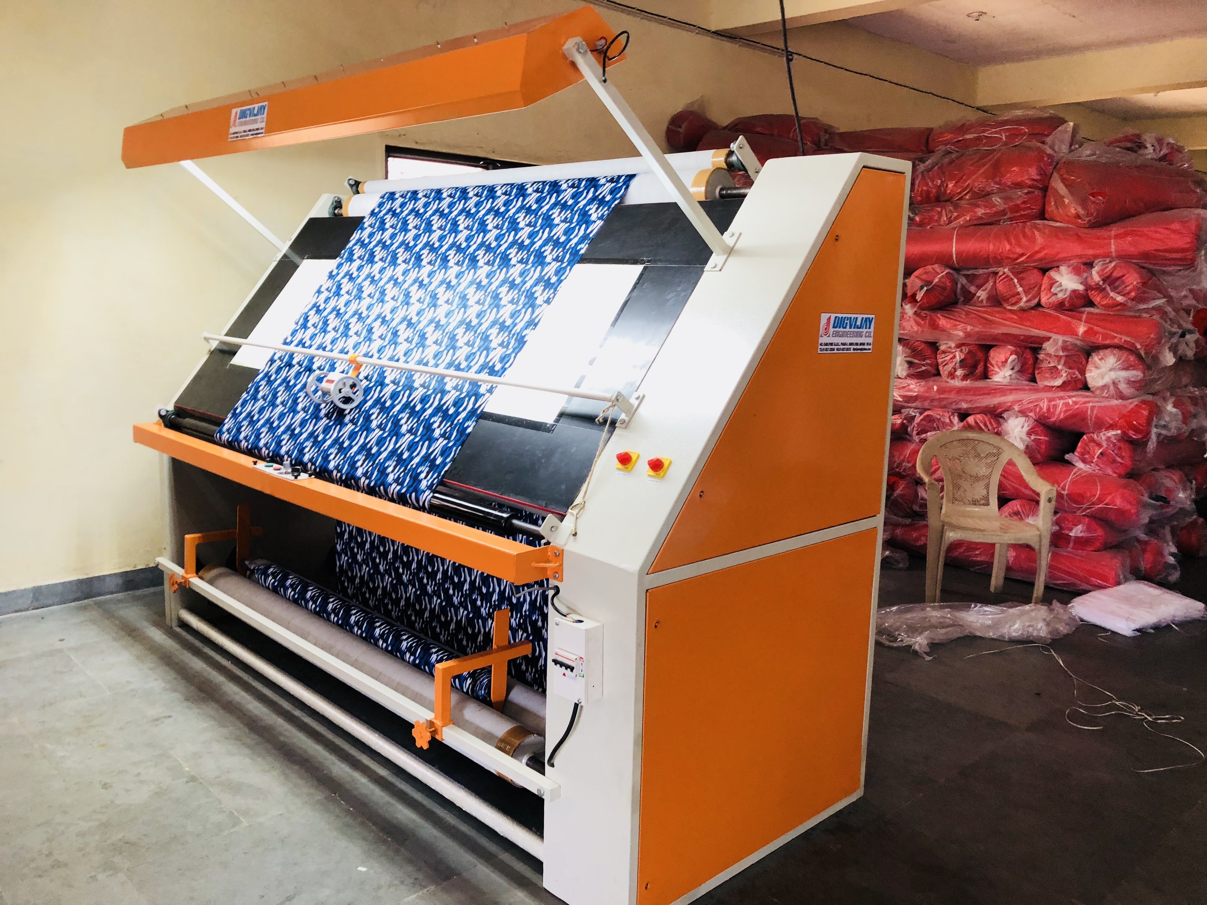 Roll To Roll Fabric Inspection Machine - Electronic, 3 Phase Control Mode | Blue, Industrial Usage, Ensures Quality Measurement & Material Specifications