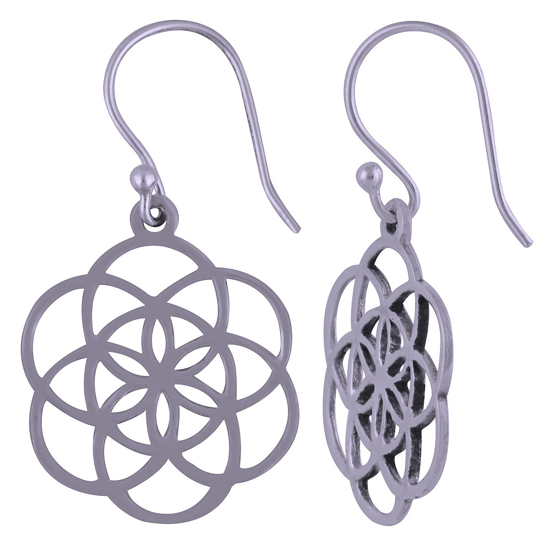 Flower Pattern Plain 925 Sterling Solid Silver Earrings Gender: Children