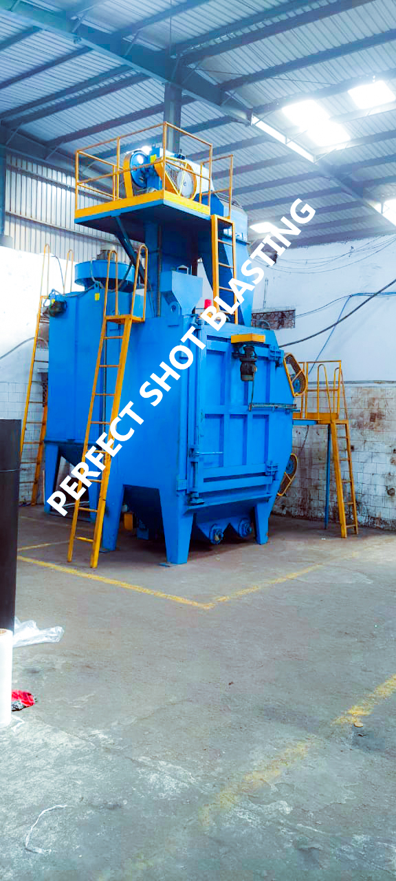 Hanger Type Shot Blasting Machine - 500 Kg/hr Production Capacity, Automatic Operation, Electric Power Source, Cnc Technology, 12-month Warranty, Green Blue Finish