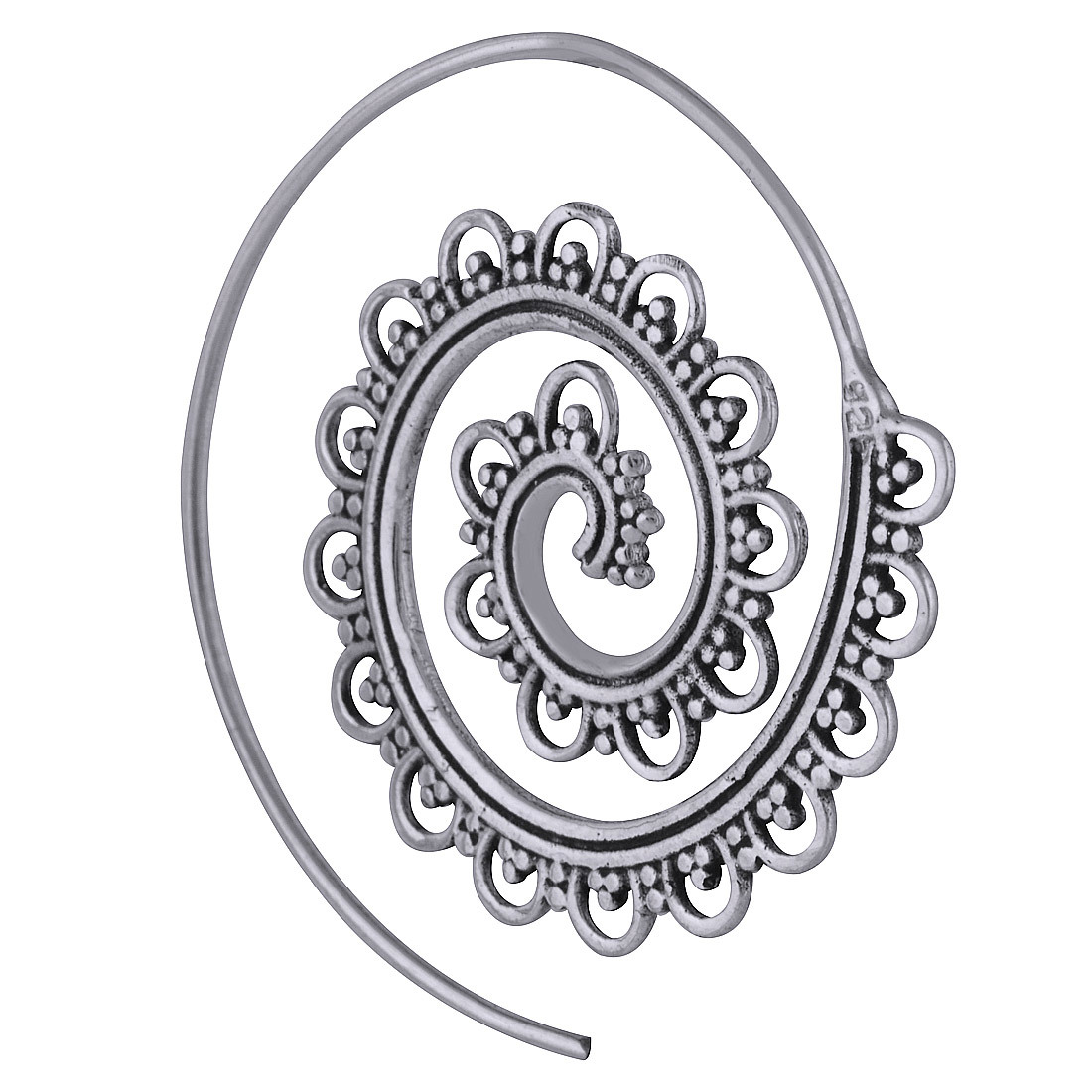 Authentic Handwork Plain 925 Sterling Solid Silver Hoop Earrings Gender: Children