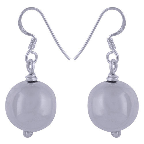 Plain 925 Sterling Solid Silver Bead Earrings Gender: Children