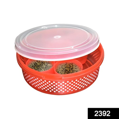 2392 Plastic Round Spice Box / Masala Dabba