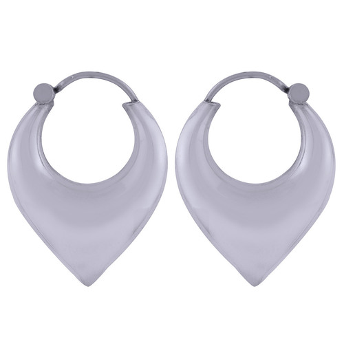 Unique Plain 925 Sterling Solid Silver Bali Earrings Gender: Children