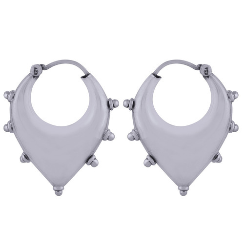 Unique Plain 925 Sterling Solid Silver Bali Earrings Gender: Children
