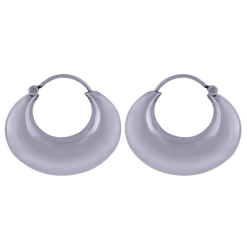 Plain 925 Sterling Solid Silver Bali Earrings Gender: Children