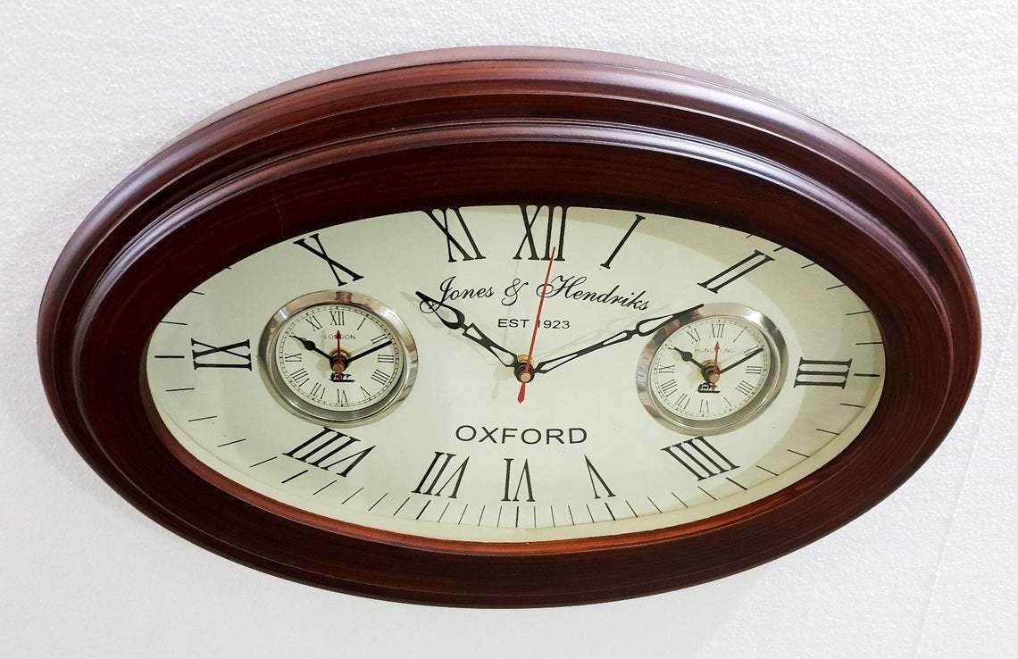 Antique Finish Wooden Wall Clock