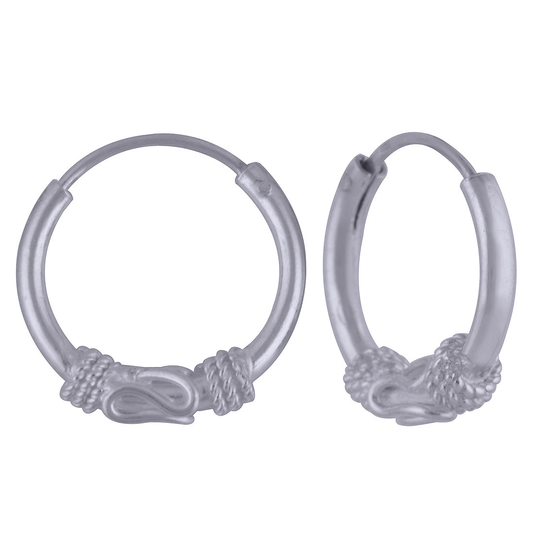 Plain 925 Sterling Solid Silver Bali Earrings Gender: Children