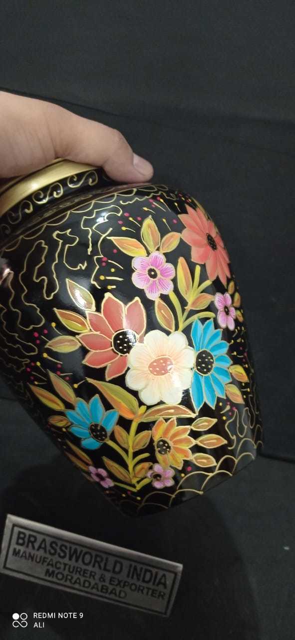 Brass Antique With Flower High Quality Adult Cremation Urn