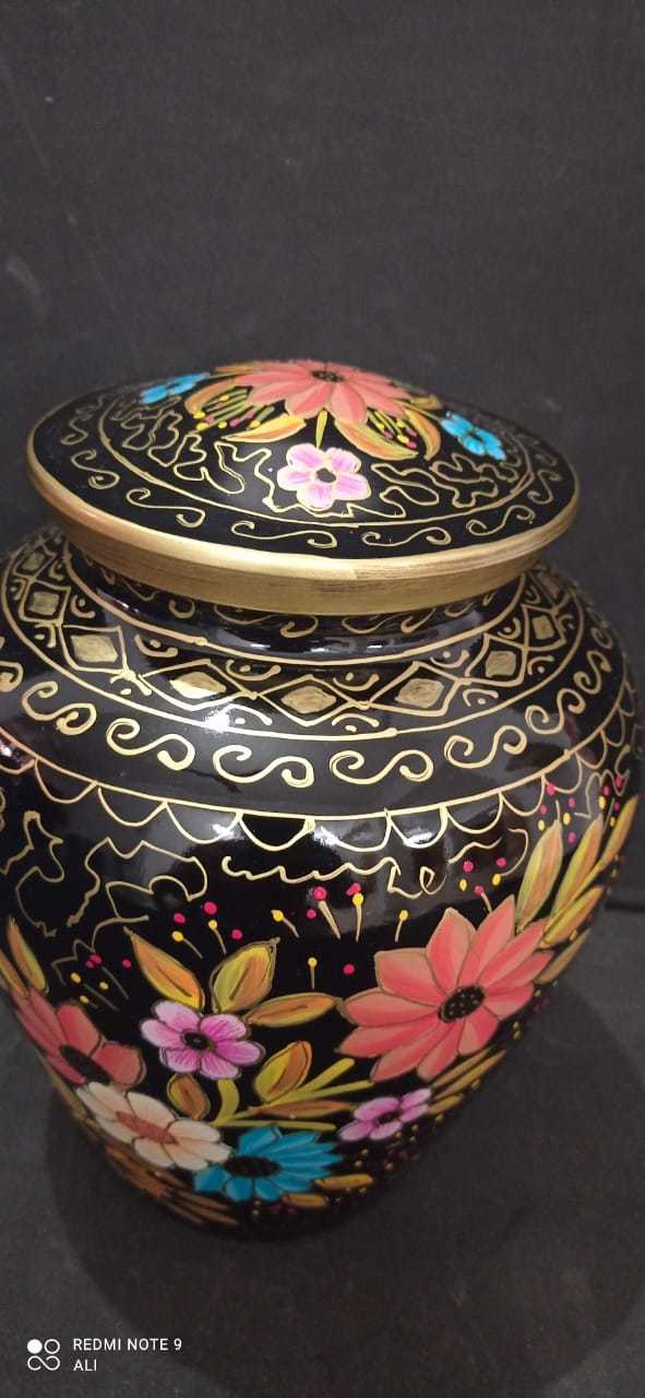Brass Antique With Flower High Quality Adult Cremation Urn