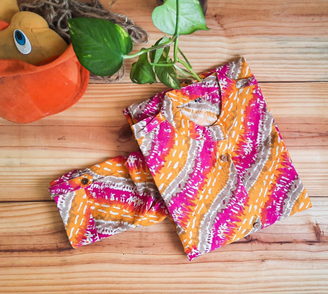Jaipuri Leheriya Kurta - Cotton Fabric, Multi-color Printed Design | Bollywood Style For Daily Wear, Suitable For All Seasons