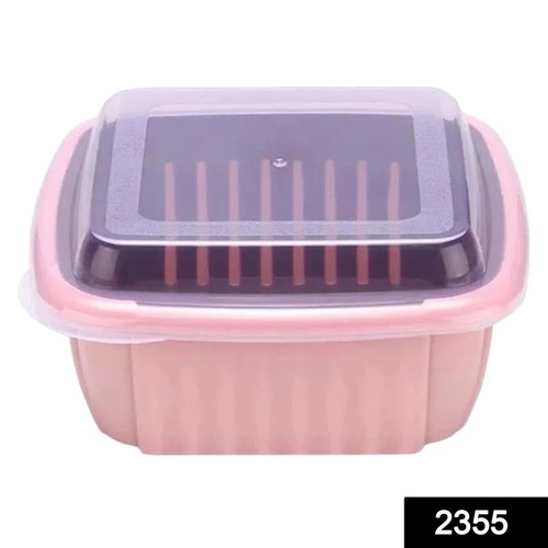 2355 Double Layer Food Drainer Washing Basket With Collapsible Strainers Colander - Plastic Material | Ergonomic, Non-Slip Handles, Multi-Purpose Use for Rice, Pasta, Fruits, Vegetables