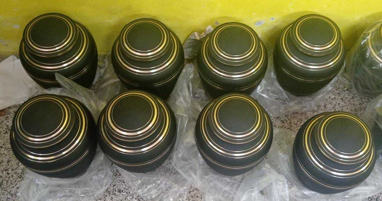 Brass American Flag Engraved Cremation Urn Funeral Supplies