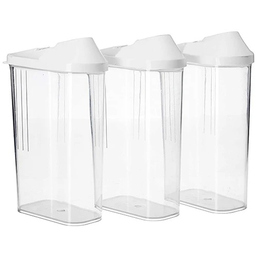 2166 Transparent Plastic Air Tight Food Storage Container Jar Dispenser For Kitchen - 1100 Ml (Set Of 3)